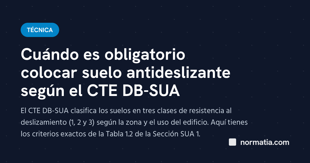 Cuándo es obligatorio colocar suelo antideslizante según el CTE DB-SUA